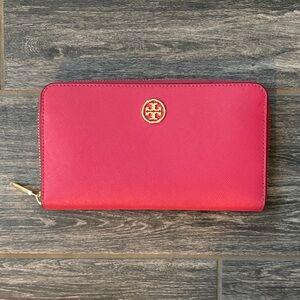 Tory Burch Pink Zip Continental Wallet